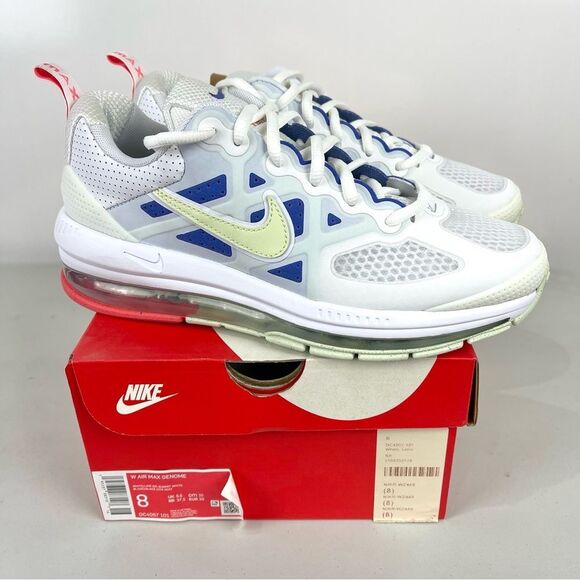 NEW Nike Air Max Genome Sneakers Low Top Women's Size 8 White Blue DC4057-101 - Picture 2 of 12